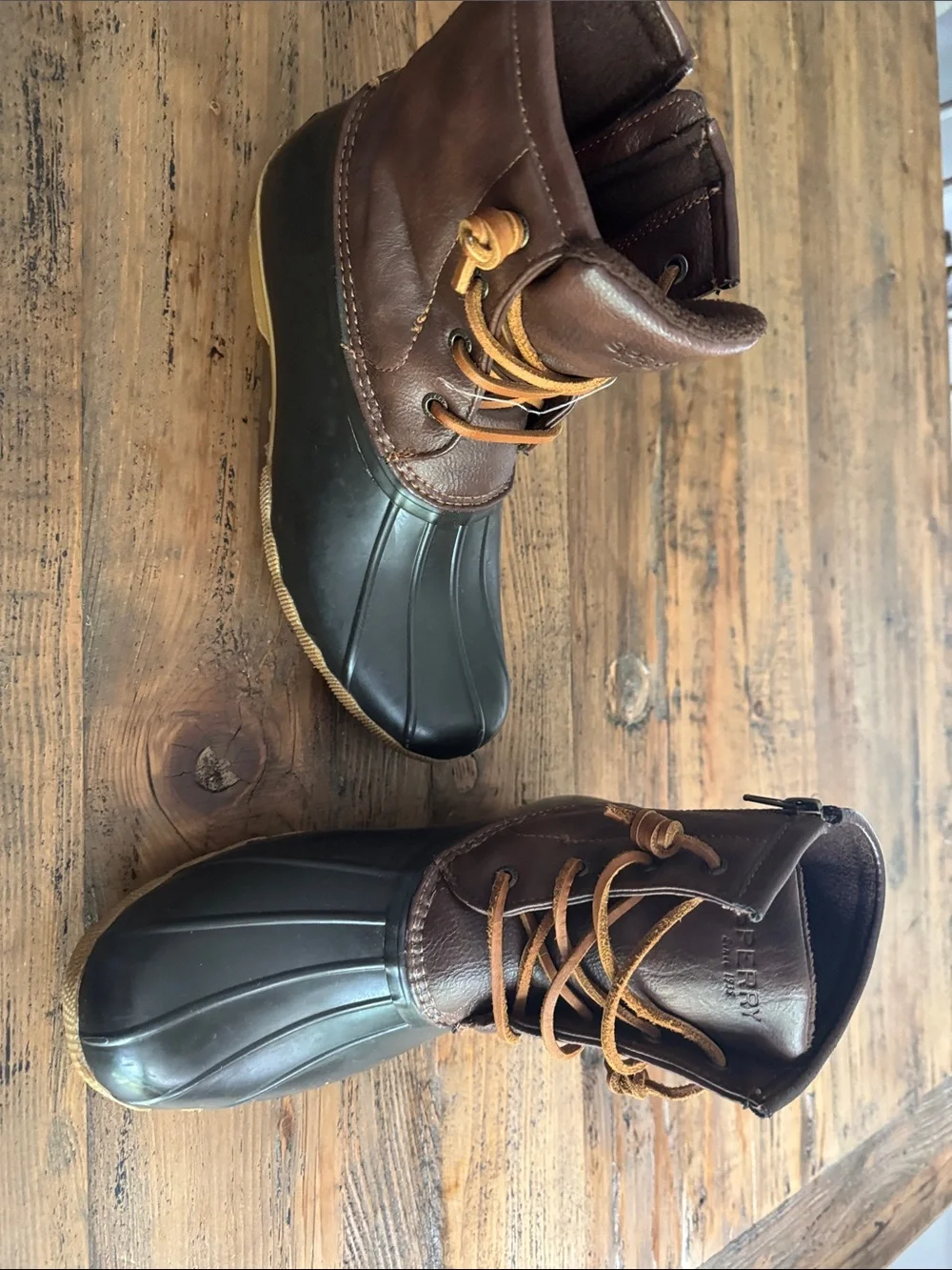 Sperry Brown & Black Duck Boots - Lace-Up Waterproof